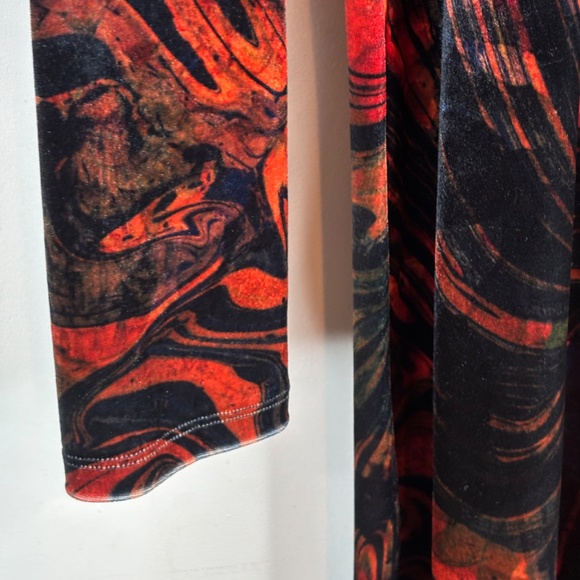 Soft Surroundings Santiago Velvet Maxi Dress XL Long Sleeve Whimsigoth Boho Art - Picture 4 of 11